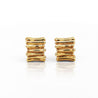Tiffany & Co. 18K Gold Ribbed Huggie Latch Back Vintage Earrings