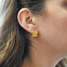 Tiffany & Co. 18K Gold Ribbed Huggie Latch Back Vintage Earrings
