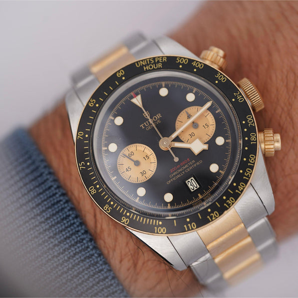 Tudor Black Bay Chrono S&G 79363N 41mm Black Dial Two Tone Watch Full Set