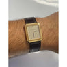 Unisex Tiffany & Co. Rectangular 18k Gold Watch with Leather Strap