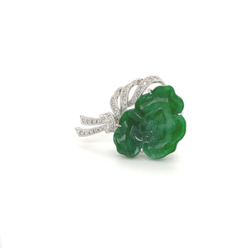 Untreated Jade and Diamond Flower Grapevine Brooch/Pendant – Assay Jewelers