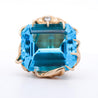 V. Stern Blue Topaz & Diamond in 14K Gold Sculptural Eye Design Cocktail Ring