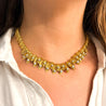 Van Cleef & Arpels 18K Gold Leaf Diamond Vintage Retro Choker Necklace