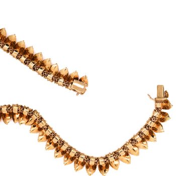 Van Cleef & Arpels 18K Gold Leaf Diamond Vintage Retro Choker Necklace – Assay Jewelers