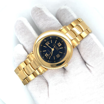 Orologio automatico Van Cleef & Arpels in oro 18K, quadrante nero, 37MM, con bracciale in oro – Assay Jewelers