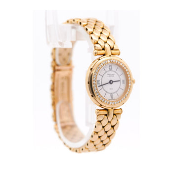 Van Cleef & Arpels La Collection 18K Gold Diamond Bezel Ladies Watch – Assay Jewelers