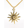 Vintage 0.85 Carat Sun Motif Diamond Pendant Necklace Crafted in 18k Yellow Gold