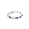 Vintage 12 Carat Blue Sapphire and Diamond Art Deco Open Bracelet in Platinum