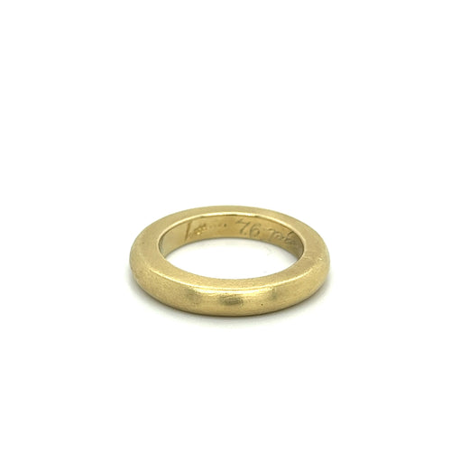 Vintage 14K Yellow Gold Thick Brushed Finish Rounded Gold Band Ring