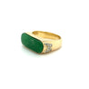 Vintage 18K Yellow Gold Horizontal Bezel Set Jadeite Jade Ring