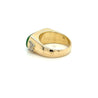 Vintage 18K Yellow Gold Horizontal Bezel Set Jadeite Jade Ring