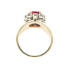 Vintage 1.54 Carat Cushion Cut Ruby in 14K Yellow Gold Wide Band