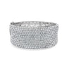 Vintage 20.40 CTW Round Cut Diamond Encrusted 14K White Gold Bangle Bracelet