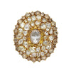 Vintage Ring من ذهب 18K بتصميم قبة، مرصع بألماس روز كات ومستدير متعدد الألوان عيار 22