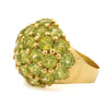 Vintage 25 Carat Peridot Ring & Earring 18K Yellow Gold Jewelry Set