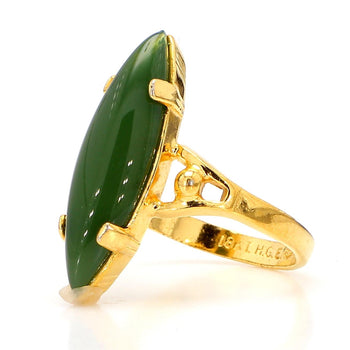 Vintage 25mm Green Nephrite Jade 18K Gold Cocktail Statement Ring – Assay Jewelers