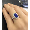 Vintage 2.38 Carat No Heat Oval Blue Sapphire & Milgrain Finish Diamond Ring