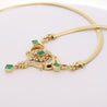 Vintage 5 Carat Emerald & Diamond Necklace in 14K Gold