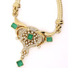 Vintage 5 Carat Emerald & Diamond Necklace in 14K Gold