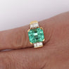 Vintage 5.06 Carat Emerald and Baguette Diamond in 18K Gold Ring