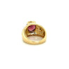 Vintage 6 Carat Pinkish Red Oval Cut Tourmaline Bezel Set Unisex Ring in 18K Yellow Gold