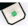 Vintage AGL Certified 11.28 Carat Colombian Emerald & Old Euro Cut Diamond Ring