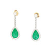 Vintage Art Deco AGL Cert. 10 Carat Colombian Emerald Pear Drop Platinum Earrings