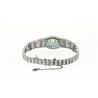 Vintage Art Deco Old Euro Cut Diamond and Emerald Bracelet in Platinum