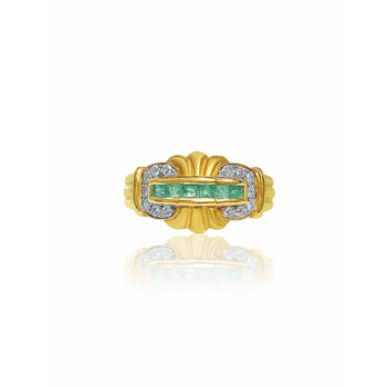 Vintage Baguette Cut Emerald Ring in 14k yellow Gold – Assay Jewelers