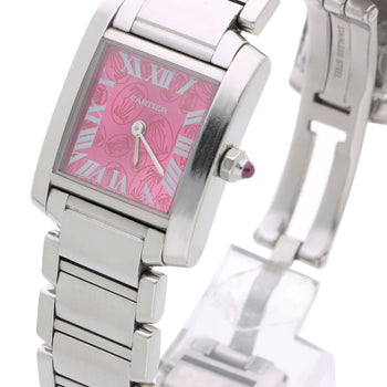 Vintage Cartier Tank Francaise Pink Dial Steel Quartz Watch Limited Edition 2006 – Assay Jewelers