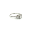 Vintage Dainty Emerald Cut Natural Diamond Ring in 18K White Gold