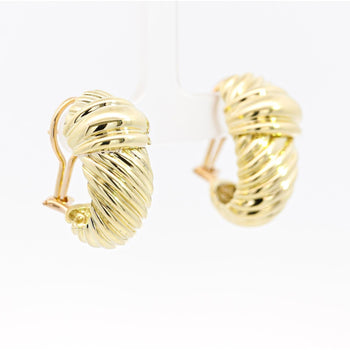 Anciens clips d'oreilles David Yurman en or jaune 14K, motif « Cable Rope » – Assay Jewelers