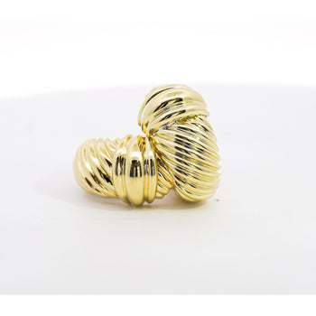 Anciens boucles d'oreilles à clip David Yurman en or jaune 14K, motif « câble corde » – Assay Jewelers