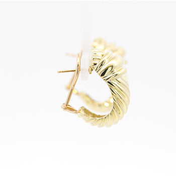 Boucles d’oreilles clip-on Anciens David Yurman en or jaune 14K, motif câble corde – Assay Jewelers