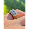 Vintage Diamond Cluster and Gold Mens Pinky Ring