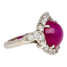 Vintage Estate 6.01 Carat No Heat Star Ruby & Diamond Platinum Ring