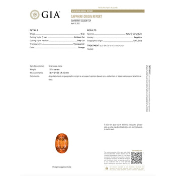 Vintage GIA Certified 11.16 Carat Oval Orange Sapphire in 14K Rose Gold – Assay Jewelers