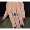 Vintage GIA Certified 4 Carat Marquise-Cut Ceylon Sapphire & Diamond Platinum Ring