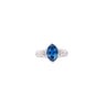 Vintage GIA Certified 4 Carat Marquise-Cut Ceylon Sapphire & Diamond Platinum Ring