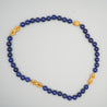 Vintage GIA Certified Lapis Lazuli 18K Gold Bead Necklace