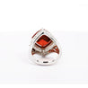 Vintage GIA Certified Orange Spessartine Garnet & Diamond 18K White Gold Ring