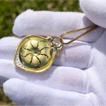 Pendentif circulaire en jadeite jade et diamants, style Anciens, en or 14k – Assay Jewelers