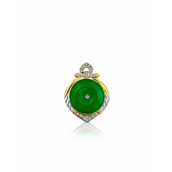 Pendentif circulaire Anciens en jadeite jade et diamant, en or 14k – Assay Jewelers