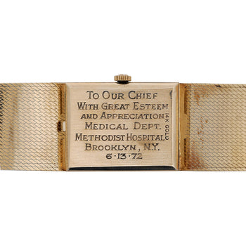 Vintage Omega for Tiffany & Co 14K Gold Textured Dial Manual Wind Bracelet Watch – Assay Jewelers