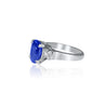 Vintage Oval Cut Natural Blue Sapphire Mounted in a Platinum Ring