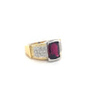 Vintage Radiant Cut 4.50 Carat Red Rubellite Tourmaline and Diamond Ring in Platinum and 18K Gold