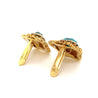 Vintage Raw Turquoise and Diamond Ring and Earring Set in 18k Gold