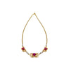 Vintage Retro Era 6.22 Carat Star-Ruby & Diamond Necklace with 14K Gold Carved Detailing