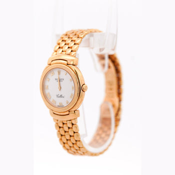 Vintage Rolex Cellini 6621 18K Yellow Gold White Dial Quartz Bracelet Watch – Assay Jewelers