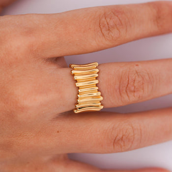Vintage Tiffany & Co. Ribbed 18K Gold Ring & Earring Jewelry Set – Assay Jewelers